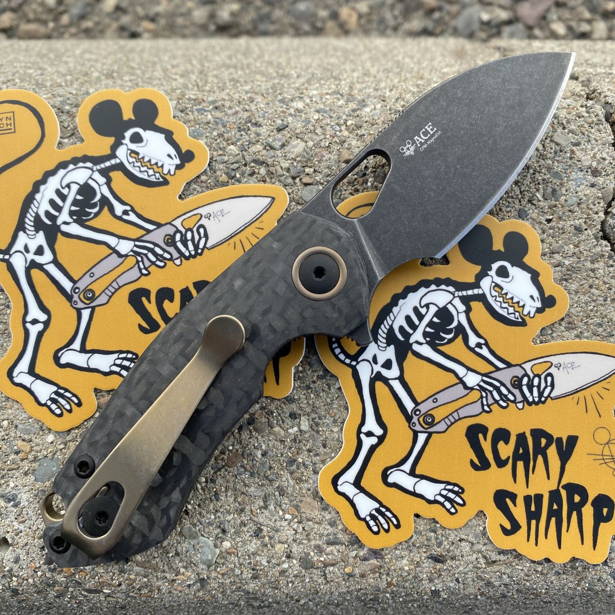 GIANT リブ GiantMouse ACE RIV Liner Lock Carbon Fiber PVD Magnacut Blade (RIV